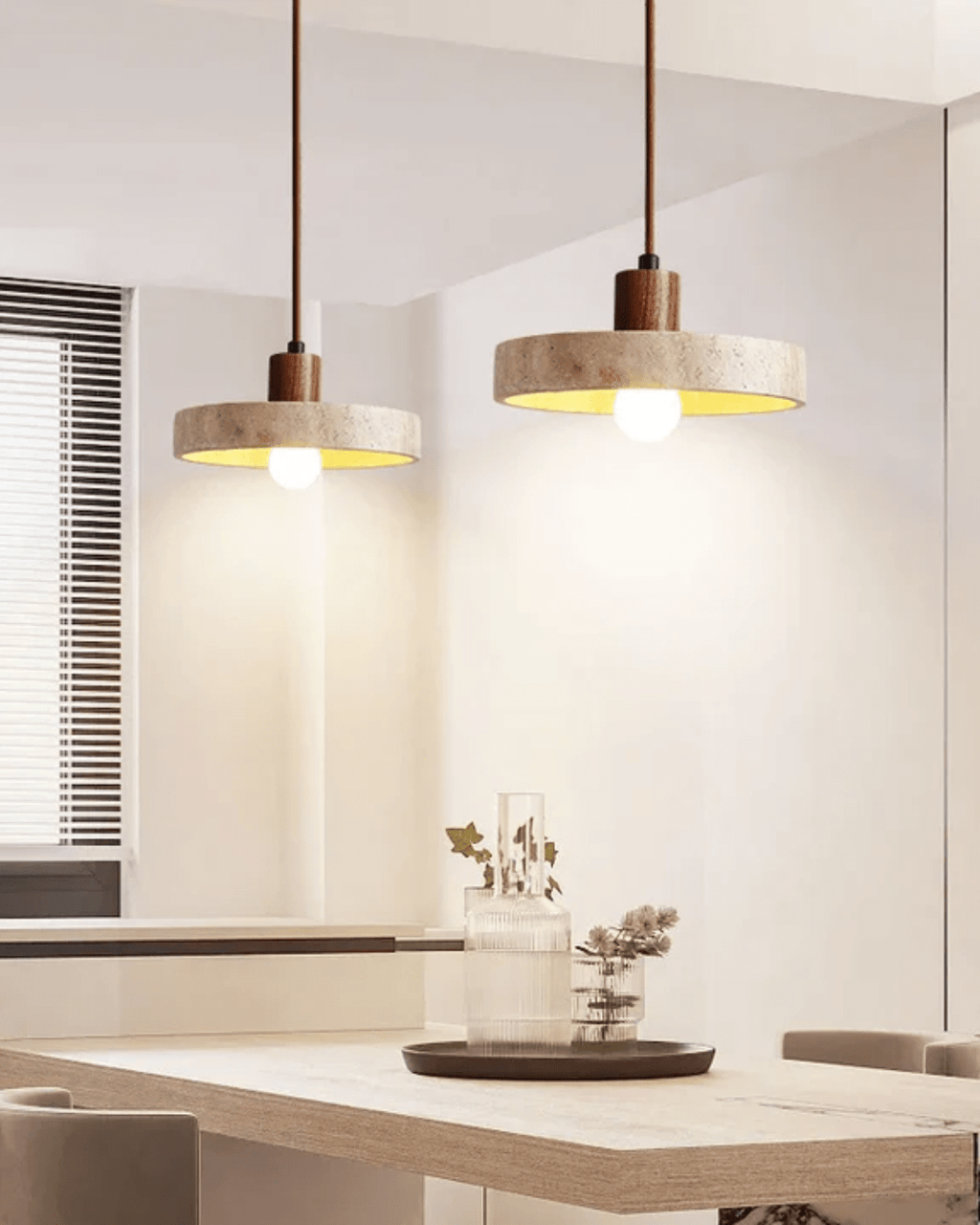 Marceline | Elegant Travertine Ceiling Pendant