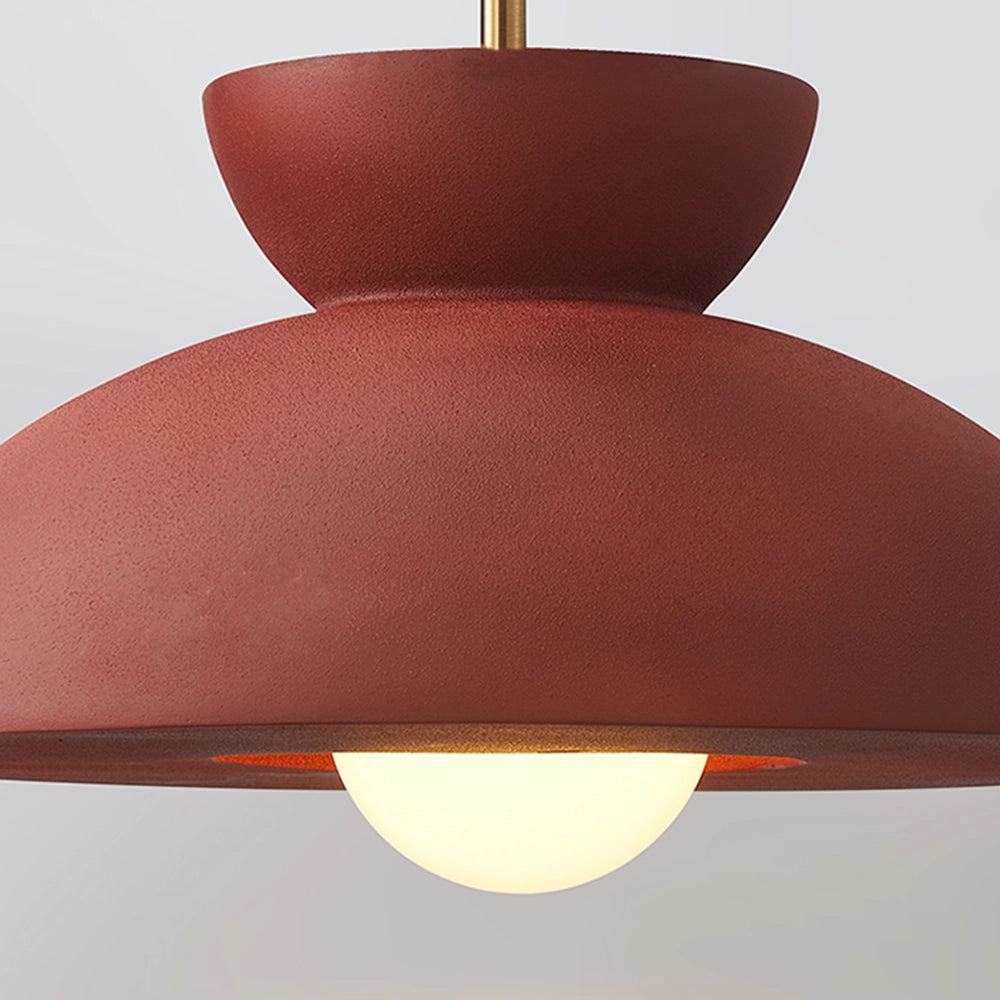 NovaLume Terra Cotta Pendant Light Mid Century Ceiling Lamp