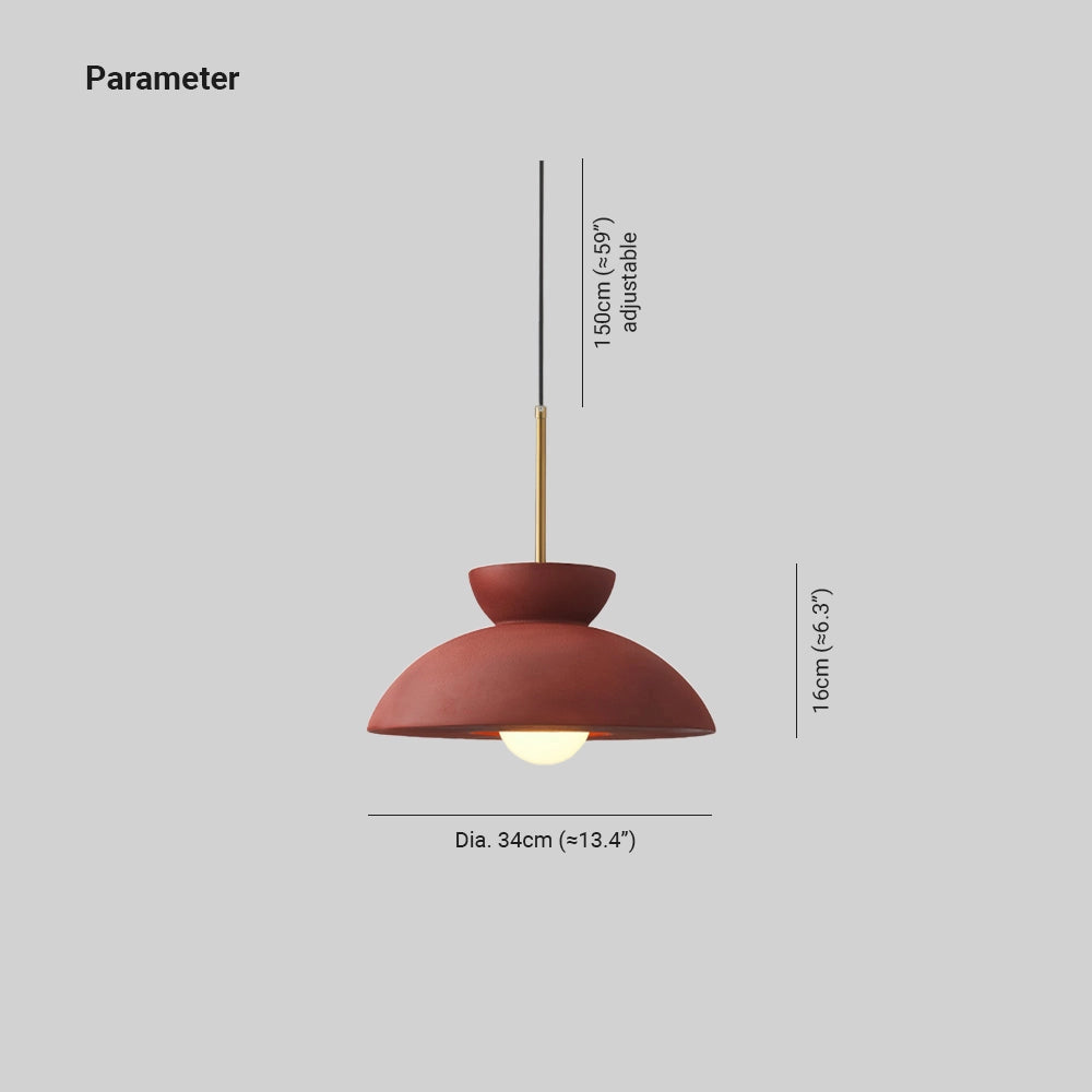 NovaLume Terra Cotta Pendant Light Mid Century Ceiling Lamp